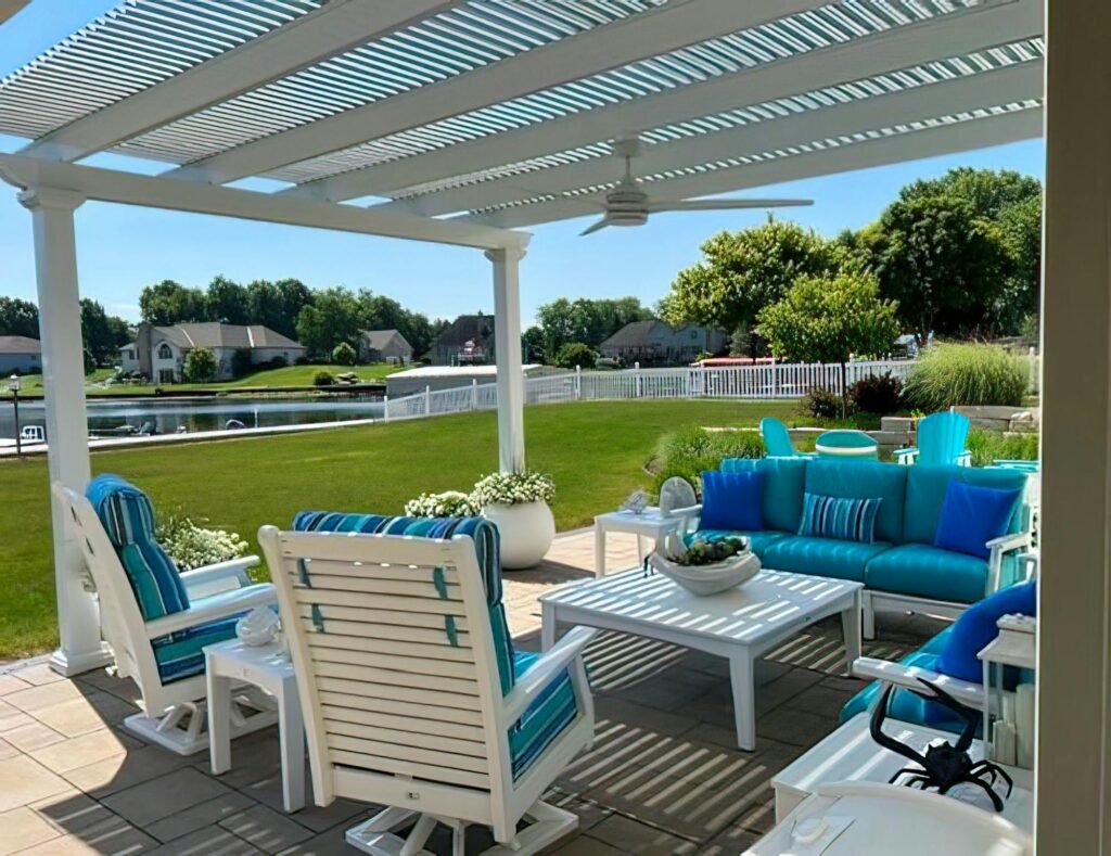 Skip the annual maintenance & painting touchups with a maintenance free, aluminum pergola in Grayslake