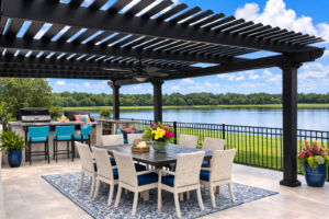 Choose between sunshine or shade with a stunning Motorized Pergola that opens and closes with the push of a button!