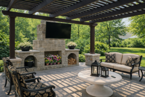 American-made Motorized Pergola built to withstand Wisconsin winters and winds!