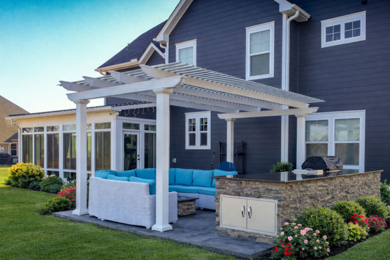 Turn your backyard Vision into Reality with a Maintenance Free Pergola and Sunroom in Illinois