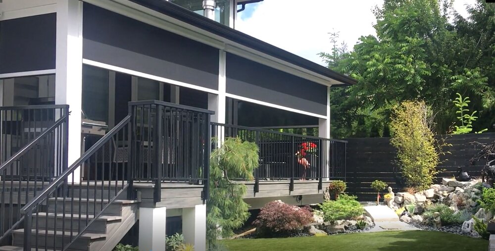 Motorized Retractable Screens keep pesky bugs out while allowing fresh air in,