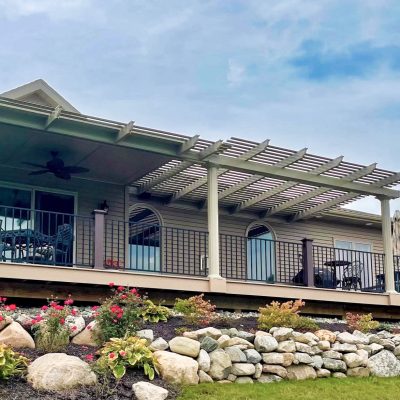 Combo Classic Pergola with Solid Roof Panel Pavilion