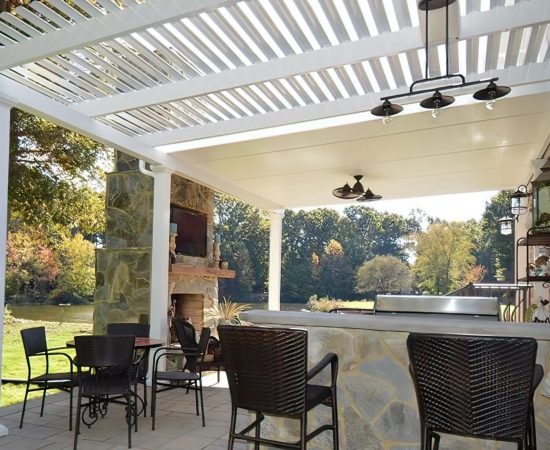 Regardless if it's a sunny or rainy day in Gurnee, enjoy your outdoor space with a Combo Classic Pergola to let the sun shine thru and a Solid Roof Patio Cover for shade and protection from the rain!