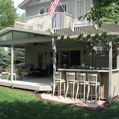 Maintenance free pavilion with a classic pergola patio cover will provide enjoyment for years to come