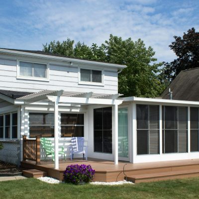 Stunning pergola cover and Screen Room built to last and withstand Midwest winters and winds